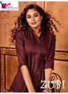 VARNI ZUBI DESIGNER PARTY WEAR RUBY COTTON SILK PLAIN TOPS COLLECTION